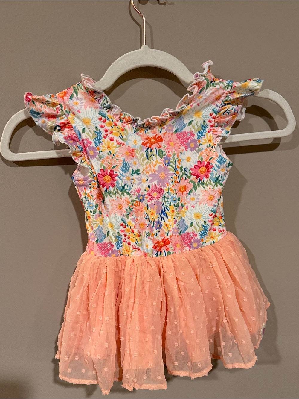 cheeky plum Floral & Peach Tulle Dress